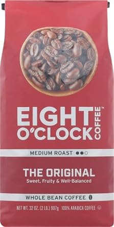 Eight O'Clock Coffee The Original, 32 Ounce (Pack of 1) Medium Roast Whole Bean Coffee, Sweet, Fruity, Well Balanced