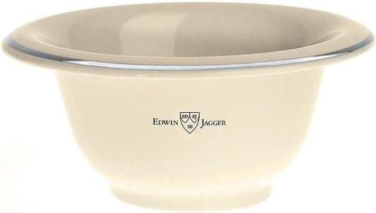 Edwin Jagger Porcelain Shaving Bowl - Ivory Color With Silver Rim : Beauty & Personal Care