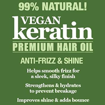 Difeel Vegan Keratin Premium Hair Oil - Anti Frizz & Shine 7.1 Oz