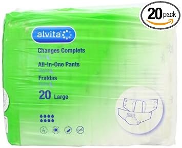 Alvita Incontinence All in One Large Maxi Night Pants Pack of 20 by Alvita