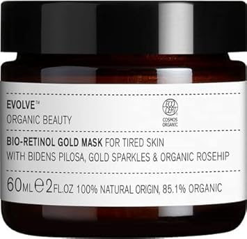 Evolve Organic Beauty - Natural Bio-Retinol Gold Face Mask | Small-Batch, Vegan Clean Beauty (1 Oz | 30 Ml) Packaging May Vary : Beauty & Personal Care