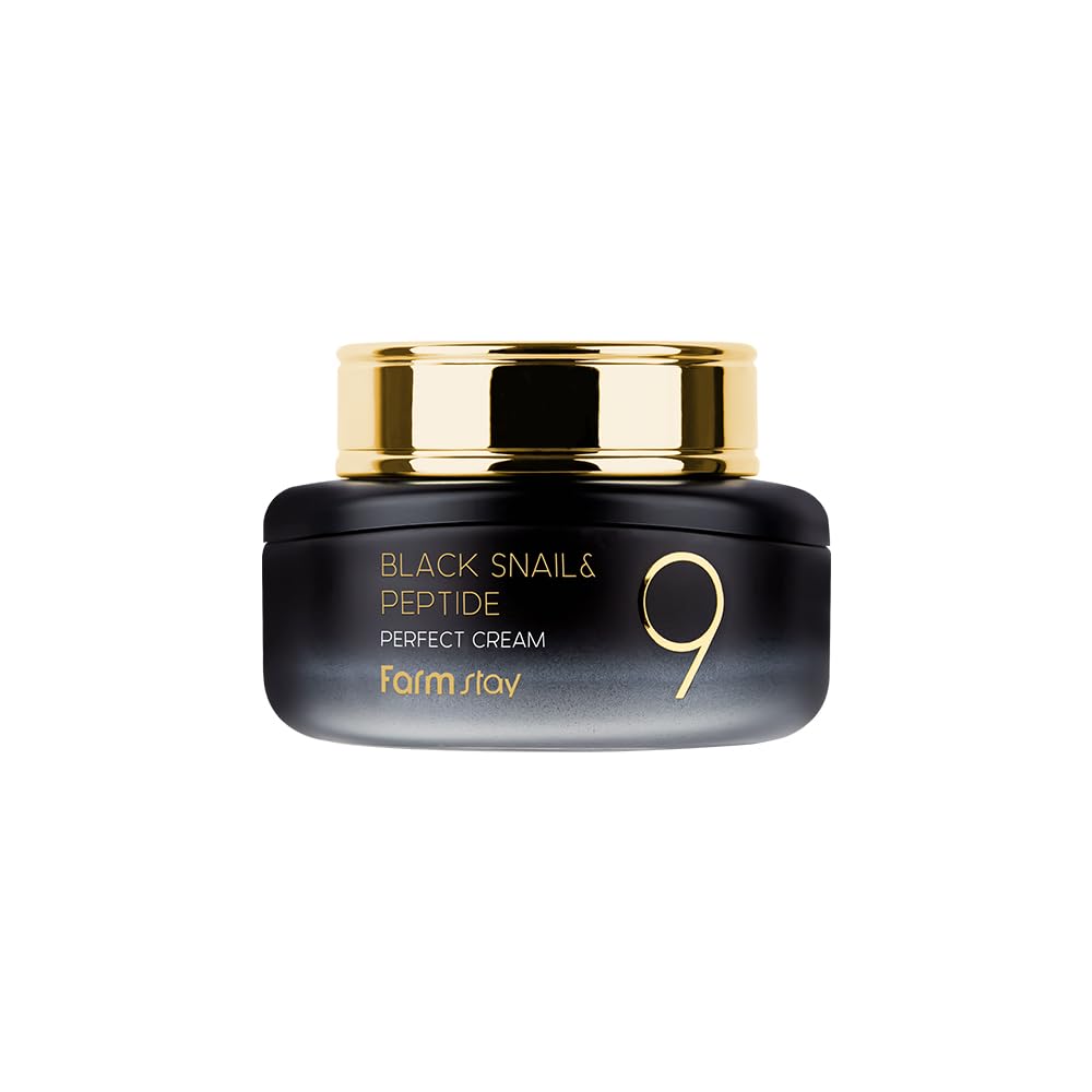 Farmstay Black Snail & Peptide 9 Perfect Cream, Deep Hydration And Skin Nourishment, 80Ml | Korean Skincare | Firming & Moisturizing Daily Cream, 1.85 Fl.Oz