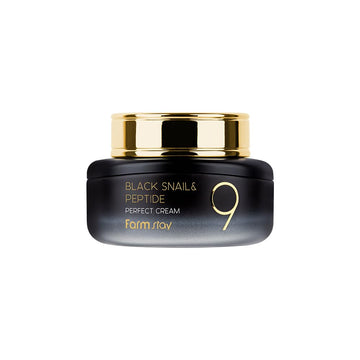 Farmstay Black Snail & Peptide 9 Perfect Cream, Deep Hydration And Skin Nourishment, 80Ml | Korean Skincare | Firming & Moisturizing Daily Cream, 1.85 Fl.Oz