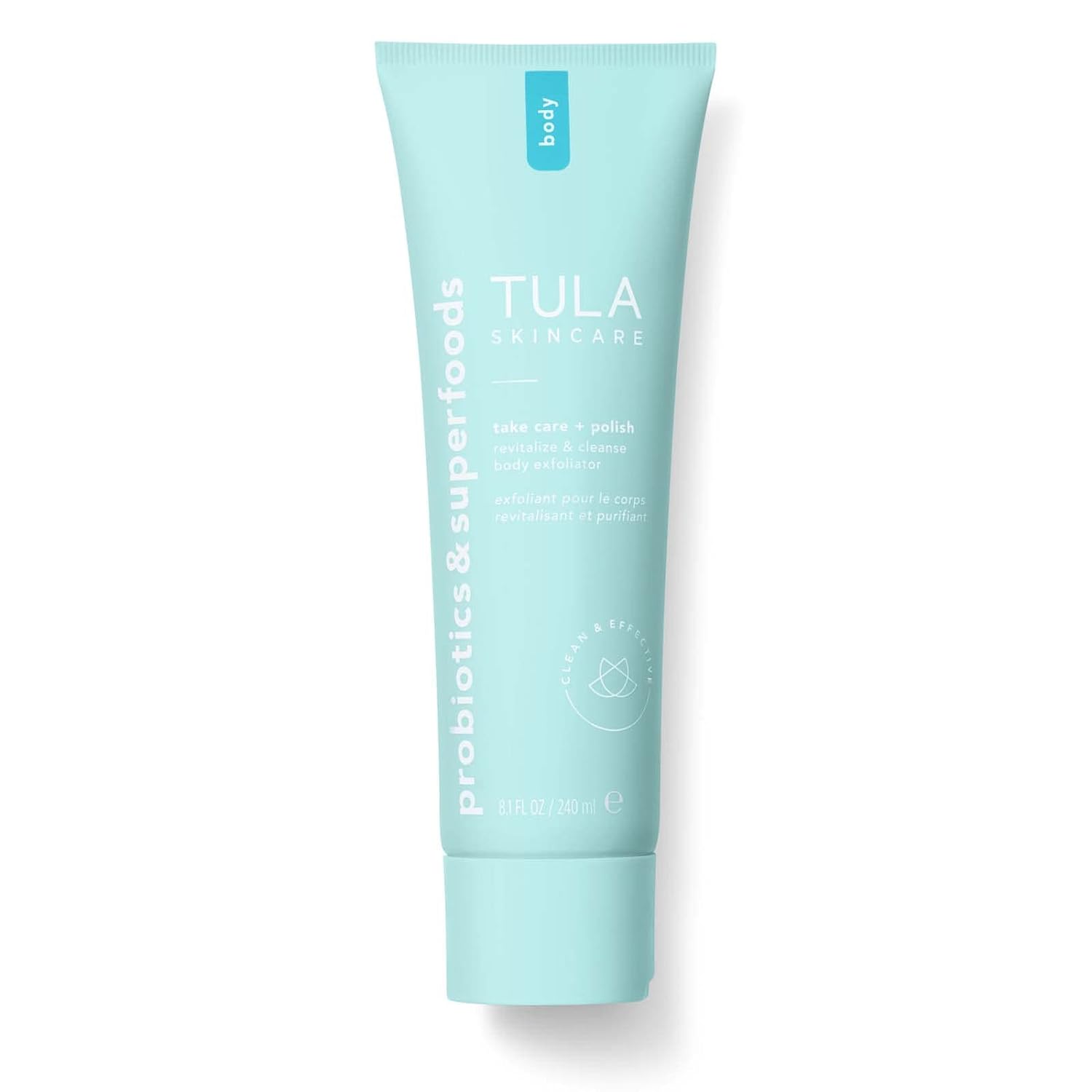 Tula Skin Care Take Care + Polish - Revitalize & Cleanse Body Exfoliator, 2-In-1, Buffs Away Dull Skin & Improves Skin Texture, Contains Ahas, Lemon, And Hibiscus, 8.1 Fl Oz