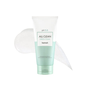 Heimish All Clean Green Foam 5.3Oz /150G | Ph 5.5 Balancing Wash & Exfoliating Facial Gel Cleanser | Daily Care Cleansings, Sebum Control, Acne Treatment, Wash For Deep Pore Cleansing