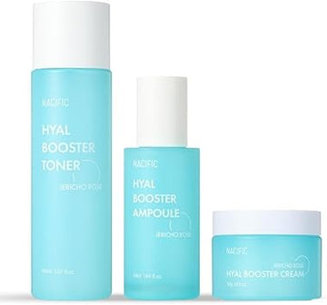 Nacific Hyal Booster Hydrating Set Toner 150Ml 5.07Fl.Oz, Ampoule 50Ml 1.69Fl.Oz, Cream 50Ml 1.69Fl.Oz Hyaluronic Acid Hydration And Calming, Ph5.5 Balanced Korean Skincare For All Skin Types