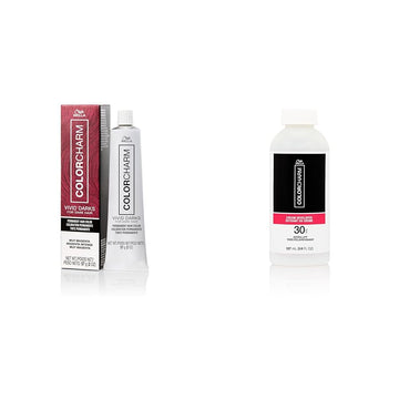 Wella Colorcharm Vivid Darks Permanent Cream Color, Vibrant Color For Dark Hair, Nourishing Vegan Formula, No Bleach Needed, Muy Magenta + Wella Colorcharm 30 Vol. Cream Developer Bundle