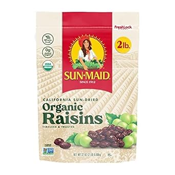 Sun-Maid Organic California Sun-Dried Raisins - (2 Pack) 32 Oz Resealable Bag - Organic Dried Fruit Snack For Lunches, Snacks, And Natural Sweeteners