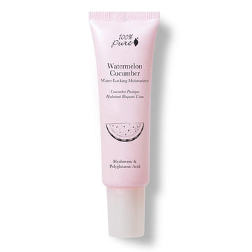 100% Pure Watermelon Cucumber Water Locking Moisturizer Natural Facial Hydration Boost With Hyaluronic Acid Replenishing Anti Aging Face Cream & Quenching Dry Skin Care Vegan - 1.4 Fl Oz