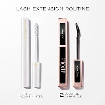 Lancôme Cils Booster XL Mascara Primer & Lash Idôle Black Mascara Duo - Lash-Lifting & Priming Full Size Makeup Set - For Lifted, Lengthened & Voluminous Lashes