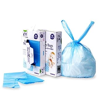 Disposable Diaper Bag For Baby, Diaper Sacks Cover The Incontinence Odor Really, Fresh Light Baby Powder Faint Scent, 540 Counts 180 Bags, Blue