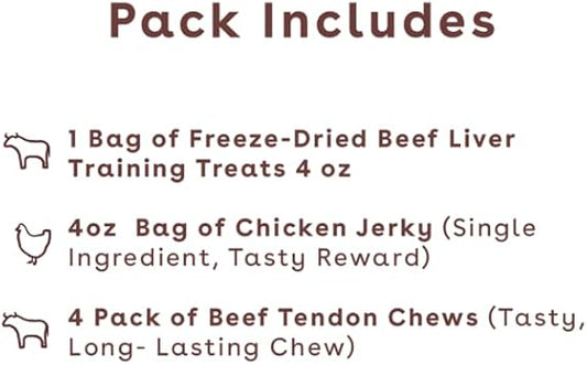 Pupford Small Dog & Puppy Favorites Plus Snuffle Mat, Freeze Dried Beef Liver Training Treats (Over 400 Treats), Chicken Jerky Treats, Beef Tendon Dog Chew - 4-Pack