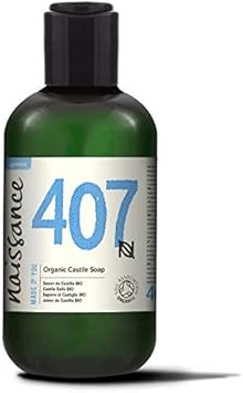 Naissance Organic Liquid Castile Soap (no. 407) - 225ml - Natural, Vegan, Unscented, SLS and SLES Free - for Homemade Beauty, Hand Wash, Dish Soap