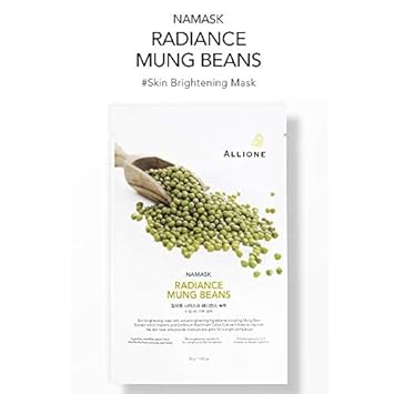 Namask Radiance Mung Beans Brightening Face Mask Sheets Set Of 5 Pcs | Korean Hydrating Face Mask, Face Oils Control Sheet Mask For All Skin Types