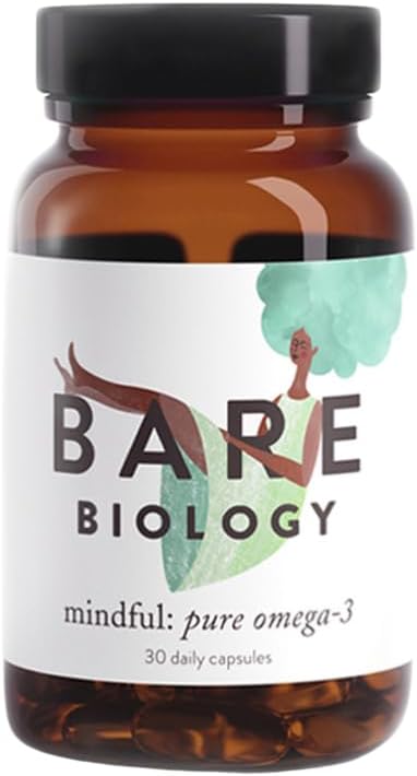 Bare Biology Omega 3 Fish Oil - Mindful Omega 3 Capsules (30 Servings) Dha 560Mg, Supports Brain Function & Eye Health