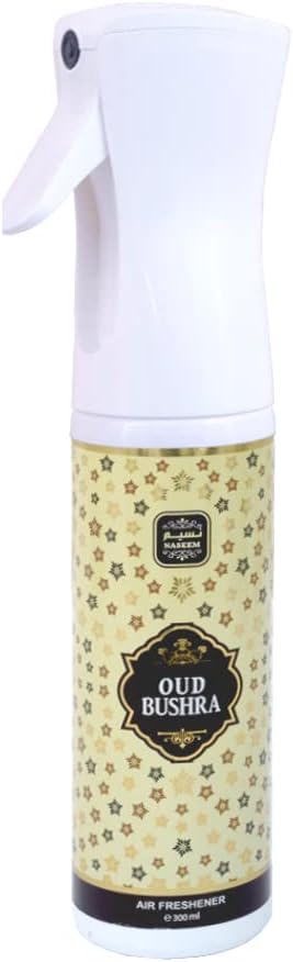 NASEEM OUD BUSHRA PERFUMED AIR FRESHENER 300ML | AREA DEODRIZER CRAFTED TO REMOVE UNPLEASANT ODORS |NON-ALCOHOLIC AIR FRESHENER GIVES A LONG-LASTING AND CONSISTENT FRAGRANCE | BY NASEEM : Health & Household