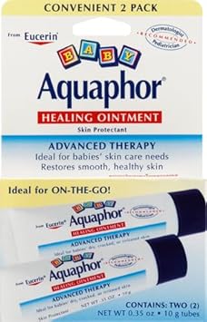 Aquaphor Baby Healing Ointment - Soothing, Moisturizing Cream For Diaper Rash & Chapped Skin - 0.7 Oz (Pack Of 2)