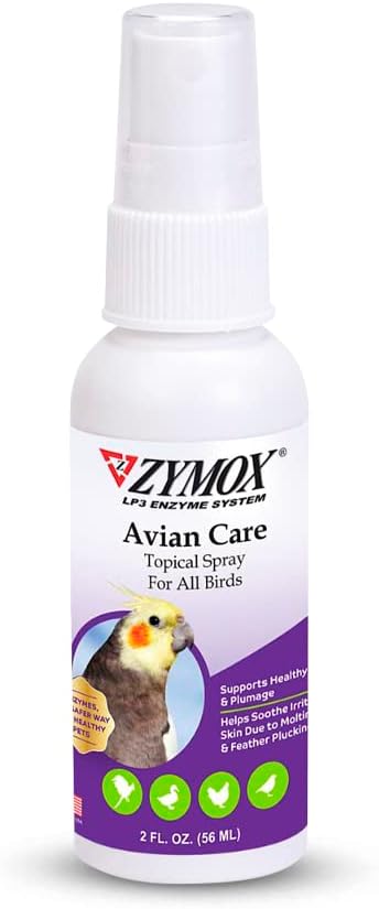 Zymox Avian Care Topical Spray For All Birds, 2 Oz. – Soothes Irritated Skin & Supports Healthy Plumage For All Birds, Fowl & Poultry