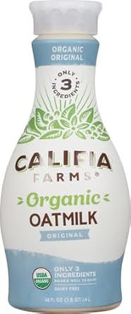 Califia Farms - Organic Original Oat Milk, 48 Oz, Dairy Free, Plant Based, Vegan, Non Gmo, Usda Organic Milk