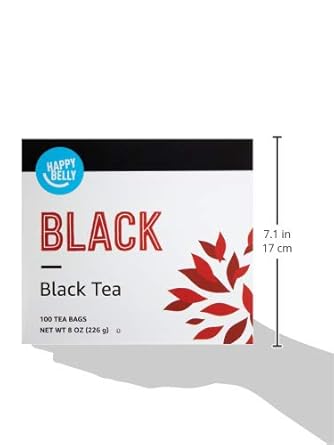 Amazon Brand - Happy Belly Tea Bags, Black, 100 Count (Previously Solimo)