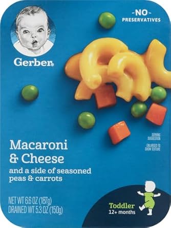 Gerber Macaroni & Cheese With Side Of Seasoned Peas & Carrots, 6.6 Oz