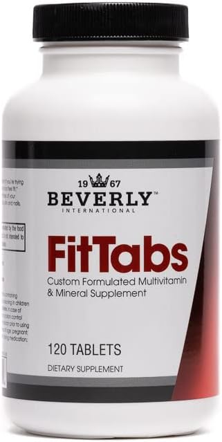 Beverly International Fit Tabs Daily Multi-Vitamin/Mineral With Iron Peptonate,120 Tablets. (30 Servings) Notice The Difference. Don’T Miss Out On The Healthy Benefits. Your Mind & Body Is Priority