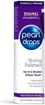 Pearl Drops Strong White Toothpaste, Polished Mint Flavour, Clinically Proven Whitening, Low Abrasion, Daily Use Formula, 75Ml