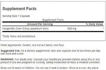 Swanson Hesperidin 500 Milligrams 60 Capsules