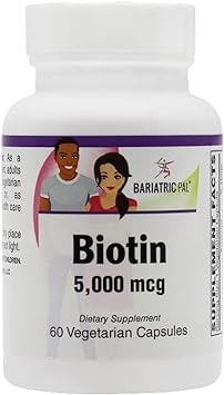 BariatricPal Biotin 5,000 mcg Easy Swallow Capsules (60ct Bottle)