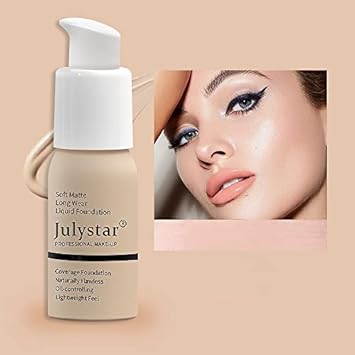 Julystar Make Up, Moisturize, Repair Foundation Make-Up, Waterproof, Long-Lasting, Concealer, Liquid Foundation, Beauty Makeup (02#) (Pack Of 1), 30.0 Gram