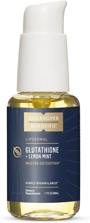 Quicksilver Scientific Liposomal Glutathione - Superior Absorption Oral Glutathione Supplement for Detox & Immune Support - 100 mg of Liquid Glutathione, Gluten Free & Non-GMO (1.7 fl oz)
