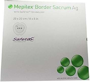 Mepilex Border Sacrum Ag Square Foam Dressing, 20 X 20 Cm