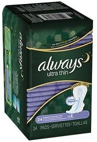 Always Ultra Thin Pads Extra Heavy Overnight w/Flexi-Wings, Unscented 24 ea (Packaging may Vary) : Health & Household