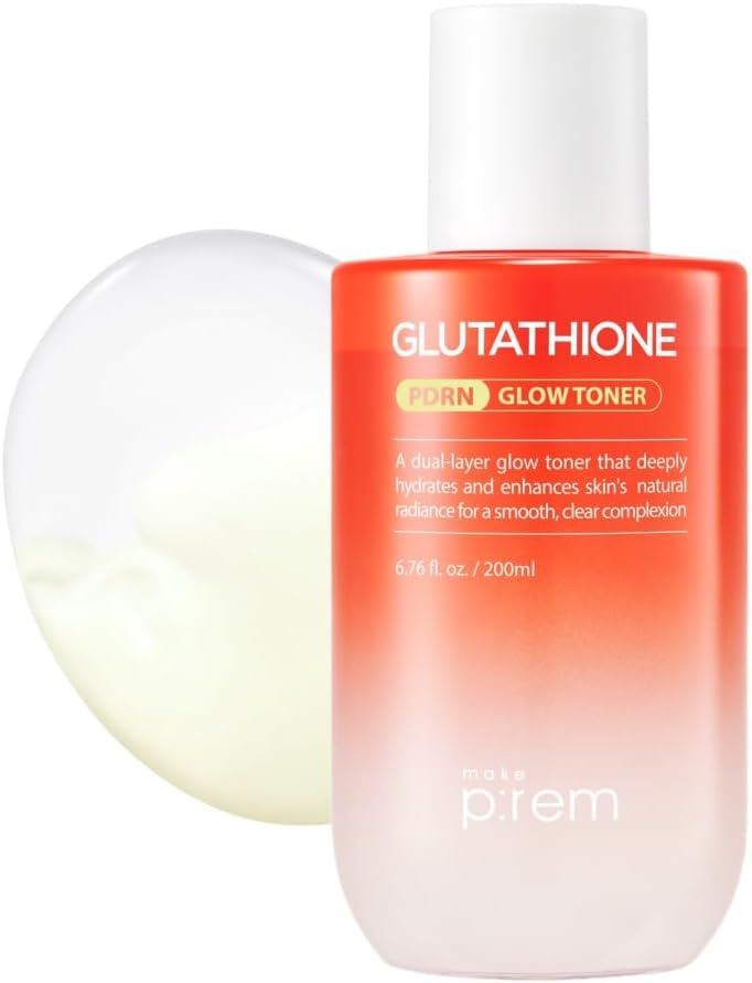 Make P:Rem Glutathione Pdrn Glow Toner, Antioxidant Radiance Booster With Dual Layer Moisture & Smoothing Formula For Sensitive Skin, Korean Skin Care, 6.76 Fl Oz, 200Ml (6.76 Fl Oz, 200Ml) : Beauty & Personal Care