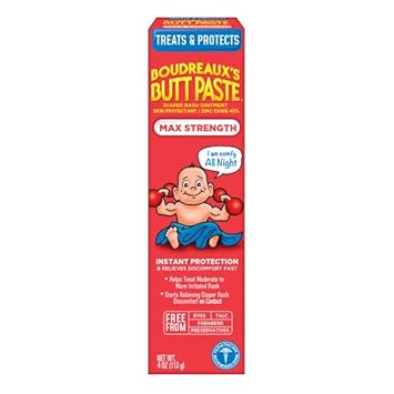 Boudreaux's Butt Paste with Natural Aloe Diaper Rash Cream, Ointment for Baby, 4 oz. Tube, (Pack of 3)