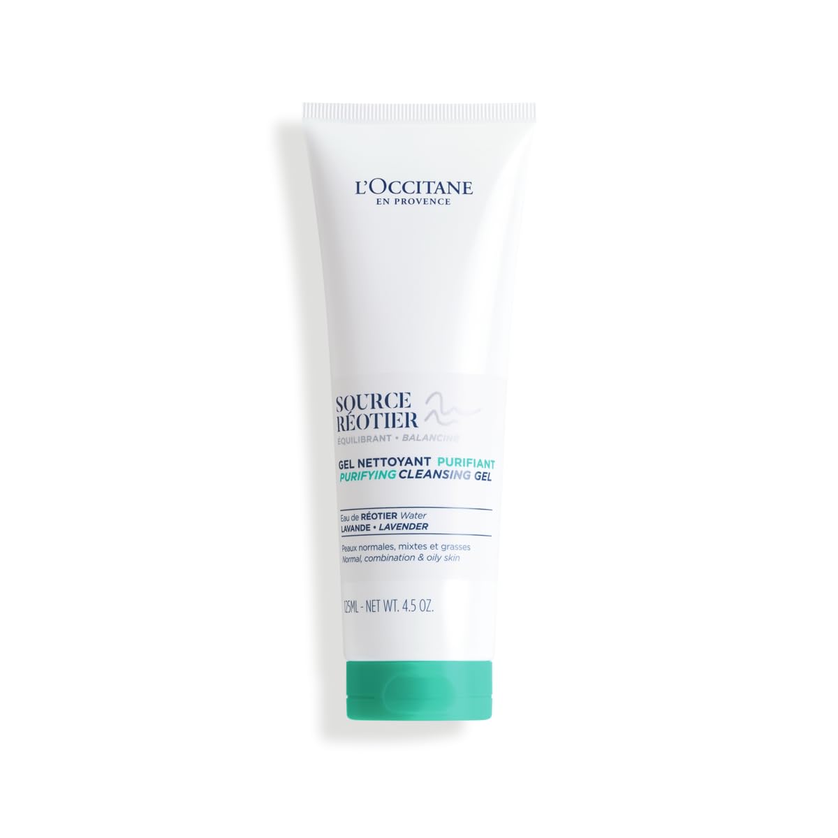 L'Occitane Source Reotier Purifying Cleansing Gel: Help Purify & Balance Skin, Maintain Hydration Barrier, Retain Moisture, 4.5 Oz