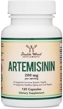 Artemisinin (Sweet Wormwood Cleanse)(Artemisia Annua) 200Mg Per Serving, 120 Capsules (Two Month Supply) Vegan Safe, Non-Gmo, Gluten Free (Immune Support) By Double Wood