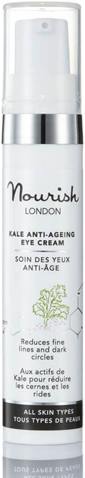 Nourish London Kale Anti-Ageing Eye Cream 10Ml | Reduces Dark Circles & Puffiness | Maqui Berry & Pomegranate Enzymes | 100% Vegan | Fragrance-Free | Cruelty-Free | Multi Award Winning