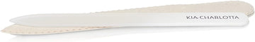 Kia-Charlotta, Vegan Glass Nail File, Made In Germany, Premium Quality, 100% Glass, Vegan And Elegant Velvet Cover (Beige)