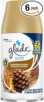 Glade Automatic Spray Refill, Air Freshener for Home and Bathroom, Cashmere Woods, 6.2 Oz, Pack of 6 : Health & Household