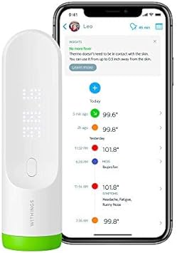 Withings Thermo – Contactless Smart,Digital Thermometer Forehead, No touch, Baby thermometer, Infant thermometer, Toddler & Adults, FSA-Eligible : Baby