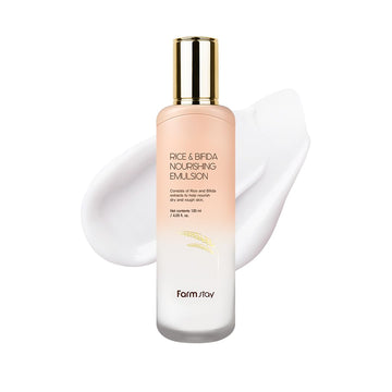 Farmstay Rice & Bifida Nourishing Emulsion, Dark Spots Correcting Remover With Niacinamide, Hydrating & Smoothing Rice Moisturizer For Glow Skin, For Women & Men, Korean Skin Care, 4.05 Fl. Oz