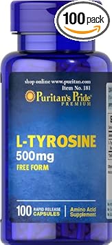 Puritan's Pride L-Tyrosine 500 mg-100 Capsules