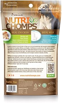 Nutrichomps Dog Chews, 6-Inch Braids, Easy To Digest, Long Lasting, Rawhide-Free Dog Treats, Healthy, 4 Count, Real Milk Flavor