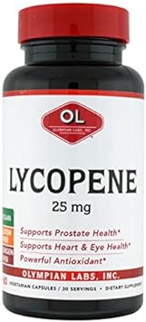 Olympian Labs Lycopene 25Mg, Powerful Antioxidant Supports Prostate & Heart, Gluten Free, Non-Gmo, 60 Vegan Capsules