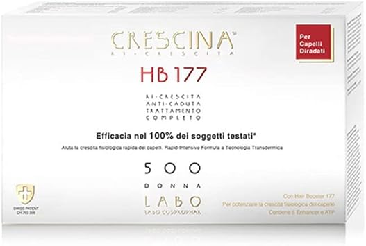 Crescina Transdermic Re-Growth And Anti-Fall Hb 177 Hair Booster Treatment For Hair Regrowth 500 Woman 10+10 Vials