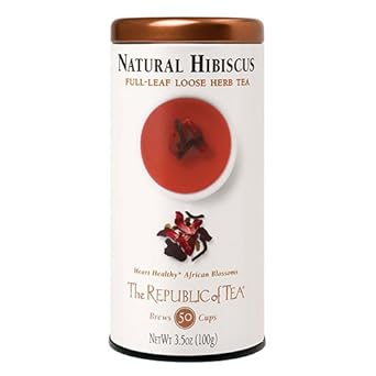 The Republic of Tea Natural Hibiscus Herbal Full Leaf Tea, 3.5 Ounces : Grocery Tea Sampler : Grocery & Gourmet Food