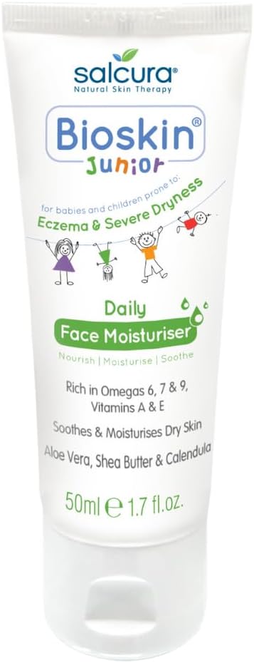 Salcura Natural Skin Therapy, Bioskin Junior Daily Face Moisturiser, Packed With Natural Ingredients, Soothes Irritation, Nourish & Sooth Dryness & Flakiness 50Ml