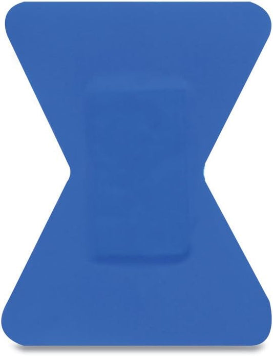 Dependaplast Food Area Blue Plasters With High Visibility And Metal Detection Properties, Easily Detectable, Individually Wrapped - Fingertip Box Of 50