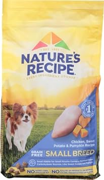 Nature's Recipe Dry Dog Food, Grain Free Small Breed Chicken, Sweet Potato & Pumpkin Recipe, 4 Pound (Pack of 1)